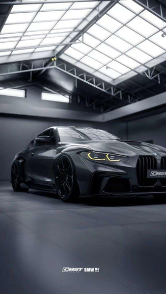 BMW M3 / M3C G80 G81 2021-ON & M4 / M4C G82 G83 2021-ON with Aftermarket Parts - Carbon Fiber & FRP Front Bumper Set  from  CMST Tuning 