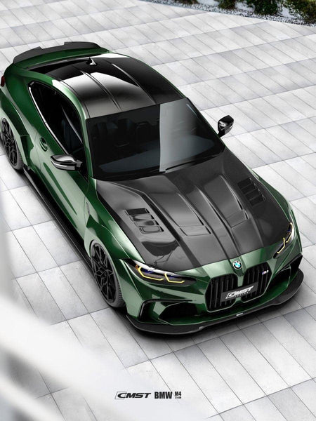 BMW M3 / M3C G80 G81 2021-ON & M4 / M4C G82 G83 2021-ON with Aftermarket Parts - Carbon Fiber & FRP Front Bumper Set  from  CMST Tuning 