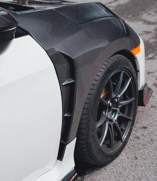 Honda Civic Type-R FK8 2017-2021 with Aftermarket Parts - Front Fenders Carbon Fiber/FRP from CMST Tuning