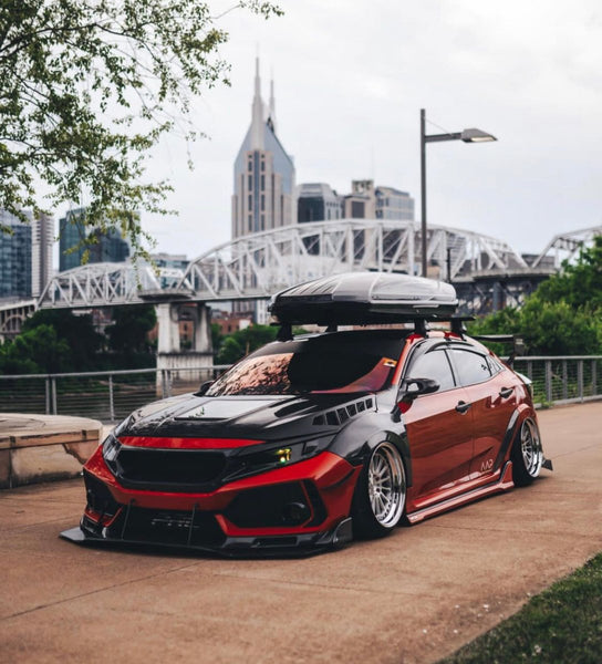 Honda Civic Type-R FK8 2017-2021 with Aftermarket Parts - Front Fenders Carbon Fiber/FRP from CMST Tuning