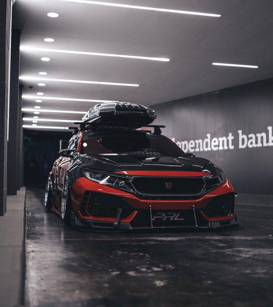 Honda Civic Type-R FK8 2017-2021 with Aftermarket Parts - Front Fenders Carbon Fiber/FRP from CMST Tuning