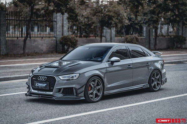 Audi RS3 S3 A3 8V / 8V.5 2014 2015 2016 2017 2018 2019 2020 with Aftermarket Parts - V3 Hood Bonnet Carbon Fiber / FRP from  CMST Tuning