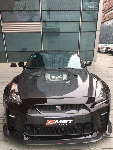 Upgrade Your Nissan GTR Nismo Black Edition Track Eidtion Premium Base 2008-2016 (for installation on 2017-2024 vehicles, 2008-2016 front bumper is recommended) with Aftermarket Parts - Tempered Clearview Glass Style Hood Bonnet Carbon Fiber / FRP from CMST Tuning
