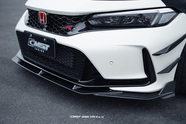 Honda Civic Type-R FL5 2023-ON with Aftermarket Parts - Pre-preg Carbon Fiber/FRP Front Bumper Canards from CMST Tuning