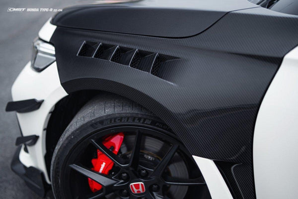 Honda Civic Type-R FL5 2023-ON with Aftermarket Parts - Pre-preg Carbon Fiber/FRP Front Fenders from CMST Tuning