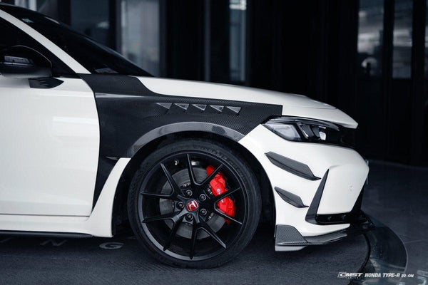 Honda Civic Type-R FL5 2023-ON with Aftermarket Parts - Pre-preg Carbon Fiber/FRP Front Fenders from CMST Tuning