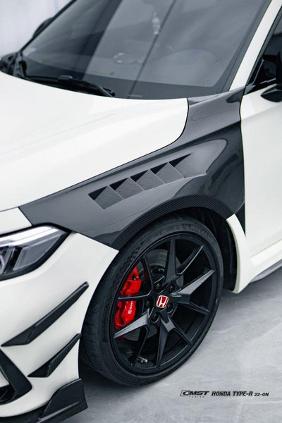 Honda Civic Type-R FL5 2023-ON with Aftermarket Parts - Pre-preg Carbon Fiber/FRP Front Fenders from CMST Tuning