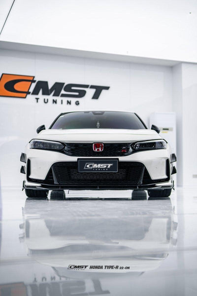 Honda Civic Type-R FL5 2023-ON with Aftermarket Parts - Pre-preg Carbon Fiber/FRP Front Lip Splitter from CMST Tuning
