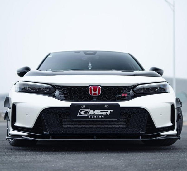Honda Civic Type-R FL5 2023-ON with Aftermarket Parts - Pre-preg Carbon Fiber/FRP Front Lip Splitter from CMST Tuning