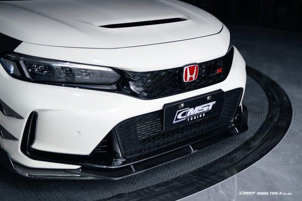 Honda Civic Type-R FL5 2023-ON with Aftermarket Parts - Pre-preg Carbon Fiber/FRP Front Lip Splitter from CMST Tuning