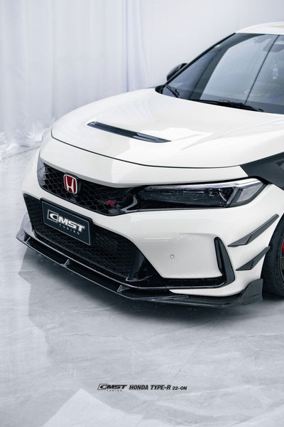 Honda Civic Type-R FL5 2023-ON with Aftermarket Parts - Pre-preg Carbon Fiber/FRP Front Lip Splitter from CMST Tuning