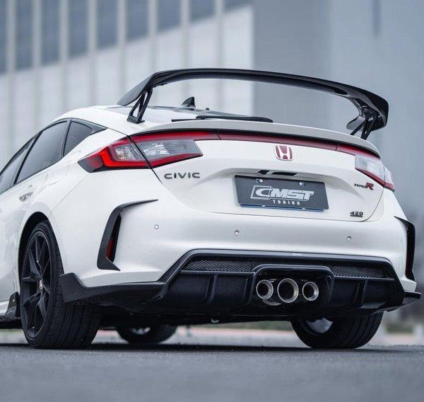 Honda Civic Type-R FL5 2023-ON with Aftermarket Parts - Pre-preg Carbon Fiber/FRP Rear Diffuser from CMST Tuning