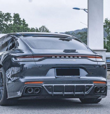 Porsche Panamera 971 971.1 RWD/Base/4/4S/GTS/Turbo/Turbo S 2017-2020 & Panamera 971 971.2 RWD/Base/4/4S/GTS/Turbo/Turbo S 2021-2023 with Aftermarket Parts - V2 Style Pre-preg Carbon & FRP Rear Diffuser from CMST Tuning