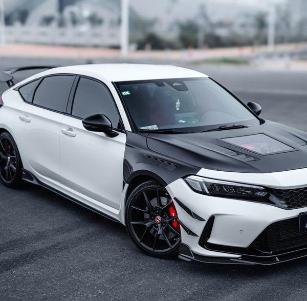 Honda Civic Type-R FL5 2023-ON with Aftermarket Parts - Pre-preg Carbon Fiber/FRP Side Skirts from CMST Tuning