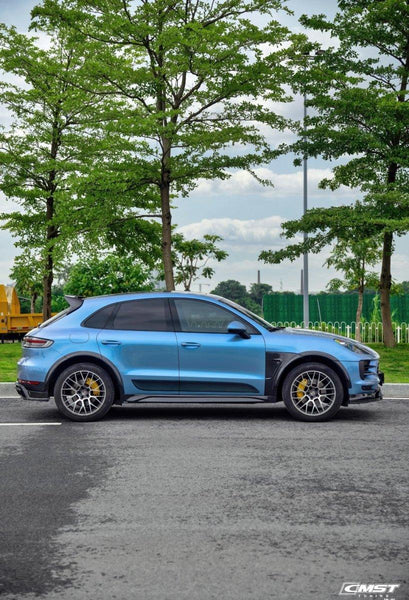 Porsche Macan 95B.1 Base/S/GTS/Sport Edition/Turbo 2015 2016 2017 2018 & Macan 95B.2 Base/S/GTS/Turbo 2019 2020 2021 with Aftermarket Parts - Side Skirts Carbon Fiber / FRP from CMST Tuning