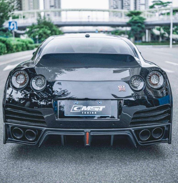 Nissan GTR Nismo T-Spec Black Edition Track Eidtion Premium Pure 2008-2023 with Aftermarket Parts - Stage 2 Style Rear Bumper &amp; Diffuser Carbon Fiber / FRP&nbsp;from CMST Tuning
