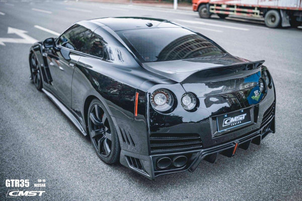 Nissan GTR Nismo T-Spec Black Edition Track Eidtion Premium Pure 2008-2023 with Aftermarket Parts - Stage 2 Style Rear Bumper &amp; Diffuser Carbon Fiber / FRP&nbsp;from CMST Tuning