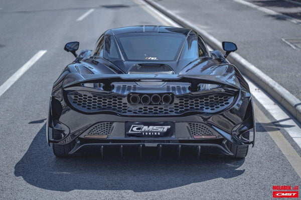 McLaren 720s 2018-2023 with Aftermarket Parts - 765lt Conversion Style Catback Exhaust & Carbon Tips Stainless Steel from CMST Tuning
