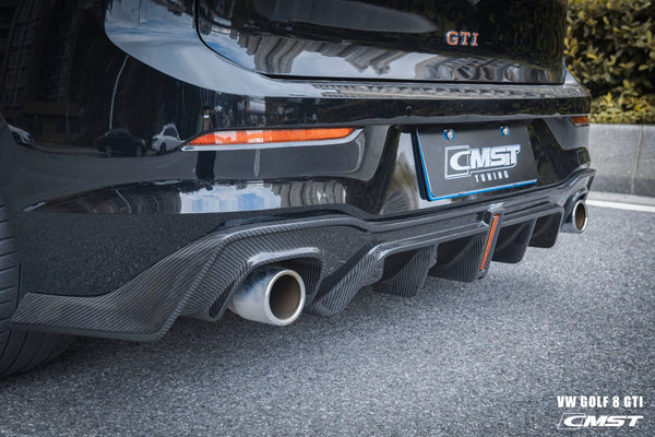 Volkswagen Golf GTI MK8 2022-ON with Aftermarket Parts - Pre-preg Carbon Fiber/FRP Rear Diffuser from CMST Tuning