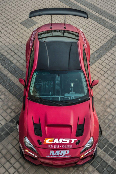 Toyota Scion Subaru GT86 86 TRD GT SE Base ZN6 2017 2018 2019 2020 & Scion FR-S FRS ZN6 2013 2014 2015 2016 & BRZ TS Limited Premium ZN6 2013 2014 2015 2016 2017 2018 2019 2020 with Aftermarket Parts - V3 Hood Carbon Fiber / FRP from CMST Tuning