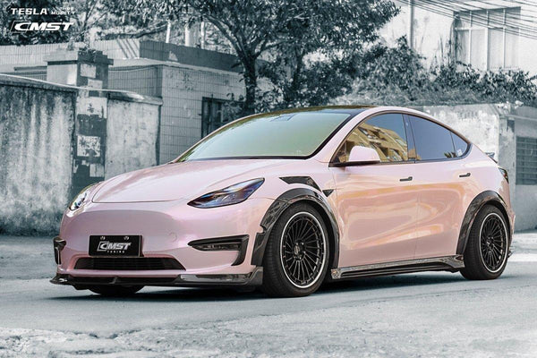 Tesla Model Y Performance AWD Long Range RWD Standard 2020-ON with Aftermarket Parts - Front Fenders Pre-preg Carbon Fiber / FRP from CMST Tuning