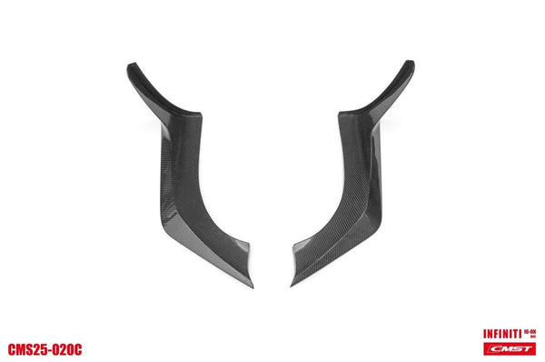 Infiniti Q60 Red Sport 400 Premium Luxe Sport Pure 2017-2022 with Aftermarket Parts - Rear Diffuser & Canards Carbon Fiber from CMST Tuning
