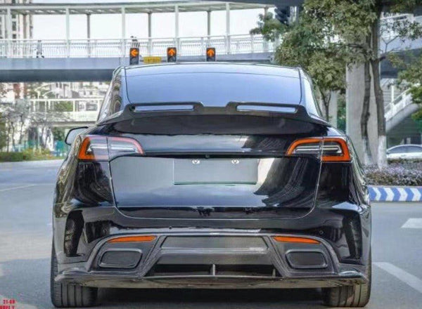 Tesla Model Y Performance AWD Long Range RWD Standard 2020-ON with Aftermarket Parts - V3 Style Rear Diffuser Carbon Fiber / FRP from CMST Tuning