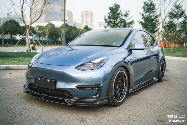 Tesla Model Y Performance AWD Long Range RWD Standard 2020-ON with Aftermarket Parts - V2 Style Upper Valences Carbon Fiber / FRP from CMST Tuning