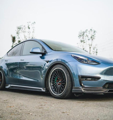 Tesla Model Y Performance AWD Long Range RWD Standard 2020-ON with Aftermarket Parts - V2 Style Upper Valences Carbon Fiber / FRP from CMST Tuning