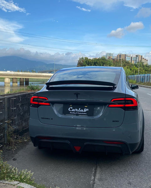 CMST Carbon Fiber Dry Rear Trunk Chrome Delete For Tesla Model X 2016-2021