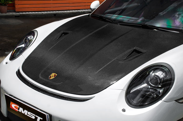 CMST Carbon Fiber GT2RS Style Hood For Porsche 911 991.1 991.2 Turbo GT3 GT3RS 718 Cayman Boxster