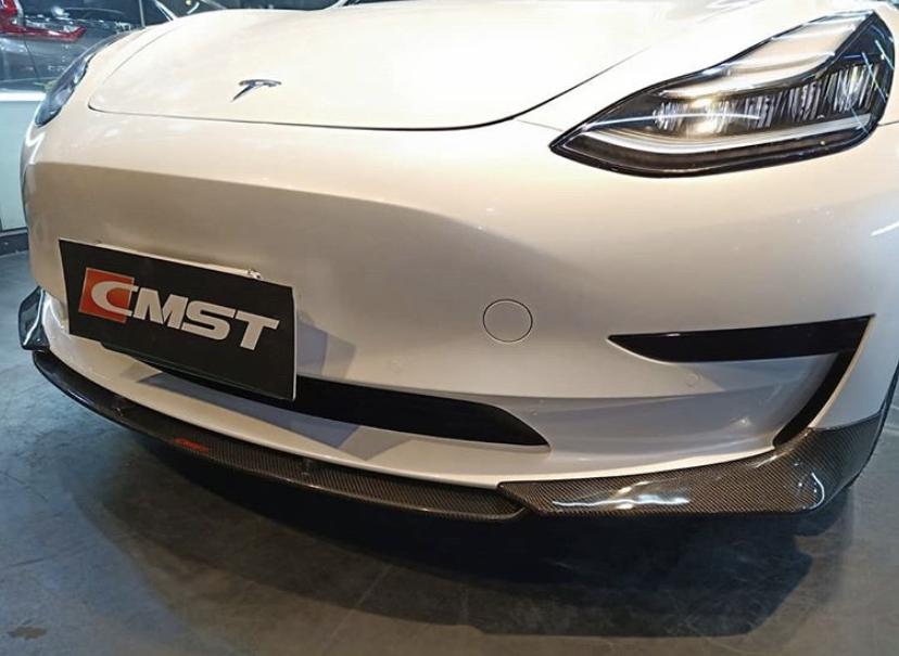 CMST Dry Carbon Fiber Front Lip Spoiler for Tesla Model 3 Highland 202 –  CarGym