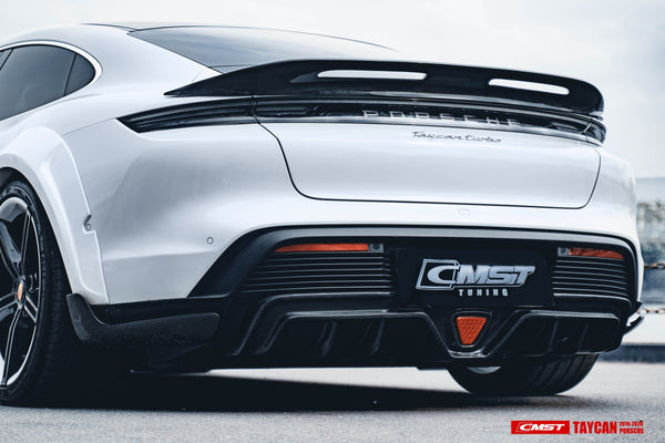 CMST Tuning Carbon Fiber Rear Diffuser & Canards for Porsche Taycan Turbo & Turbo S