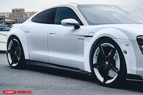 CMST Tuning Carbon Fiber Widebody Wheel Arches for Porsche Taycan & 4S & Turbo & Turbo S