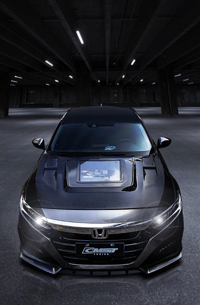 CMST Tuning Carbon Fiber Hood Bonnet Clearview Glass Transparent for Honda Accord 10th Gen