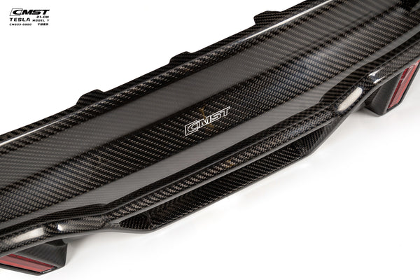 CMST Tuning Carbon Fiber Rear Diffuser Ver.4 with tow hook access for Tesla Model Y