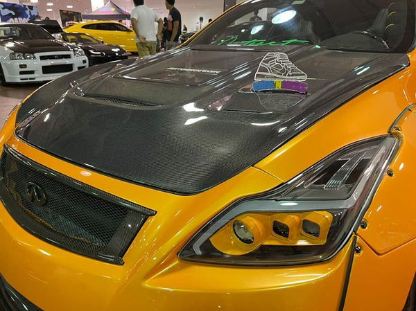 CMST Tuning Tempered Glass Carbon Fiber Hood Bonnet for Infiniti G37 2 Door Coupe and Convertible