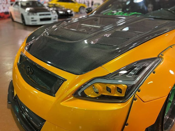 CMST Tuning Tempered Glass Carbon Fiber Hood Bonnet for Infiniti G37 2 Door Coupe and Convertible