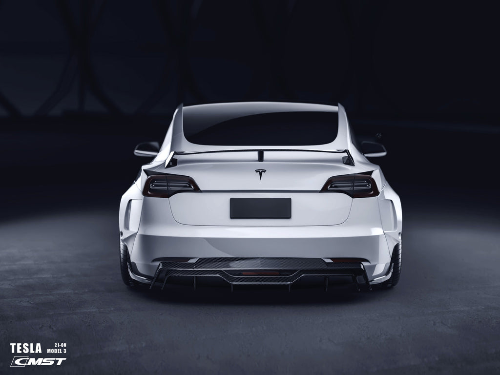 CMST Dry Carbon Fiber Rear Wing Spoiler for Tesla Model 3 Highland 202 –  CarGym, tesla model 3 highland spoiler 