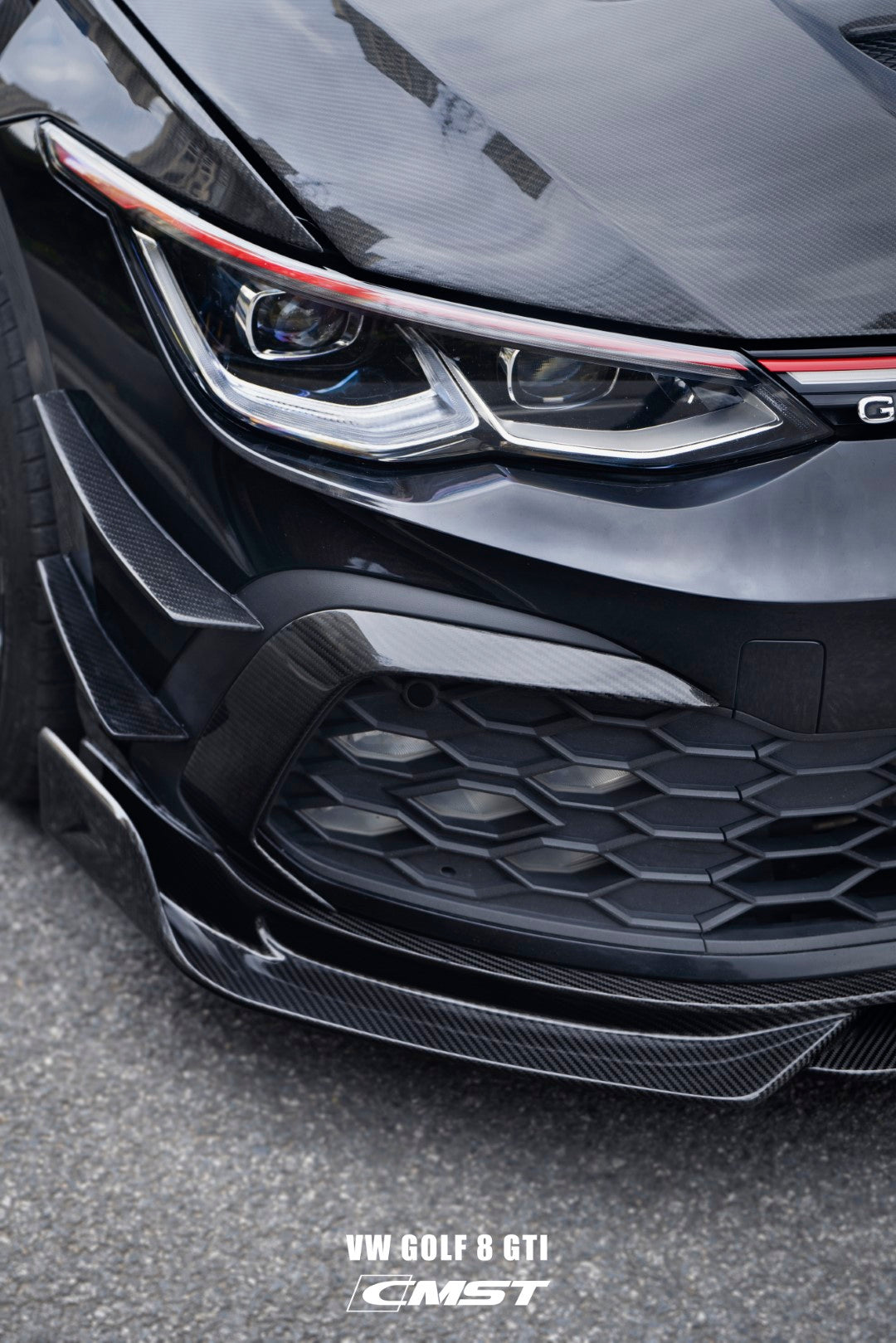 CMST Tuning Carbon Fiber Front Bumper Upper Valences for Volkswagen GT